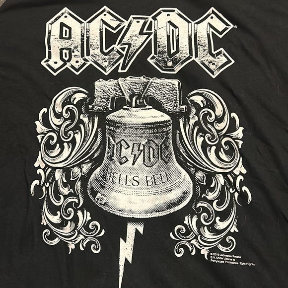 Retro AC/DC Hells Bells Jersey Sleeve Tee - Picture 2 of 3